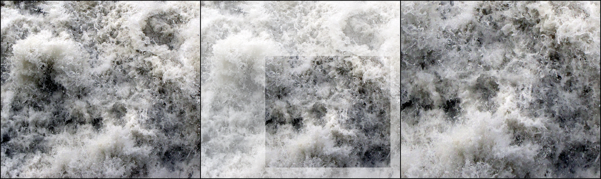 Hydrodynamic flow at two different zoom levels, Neckar river, Heidelberg, Germany. Image by Steven Mathey, 2012.