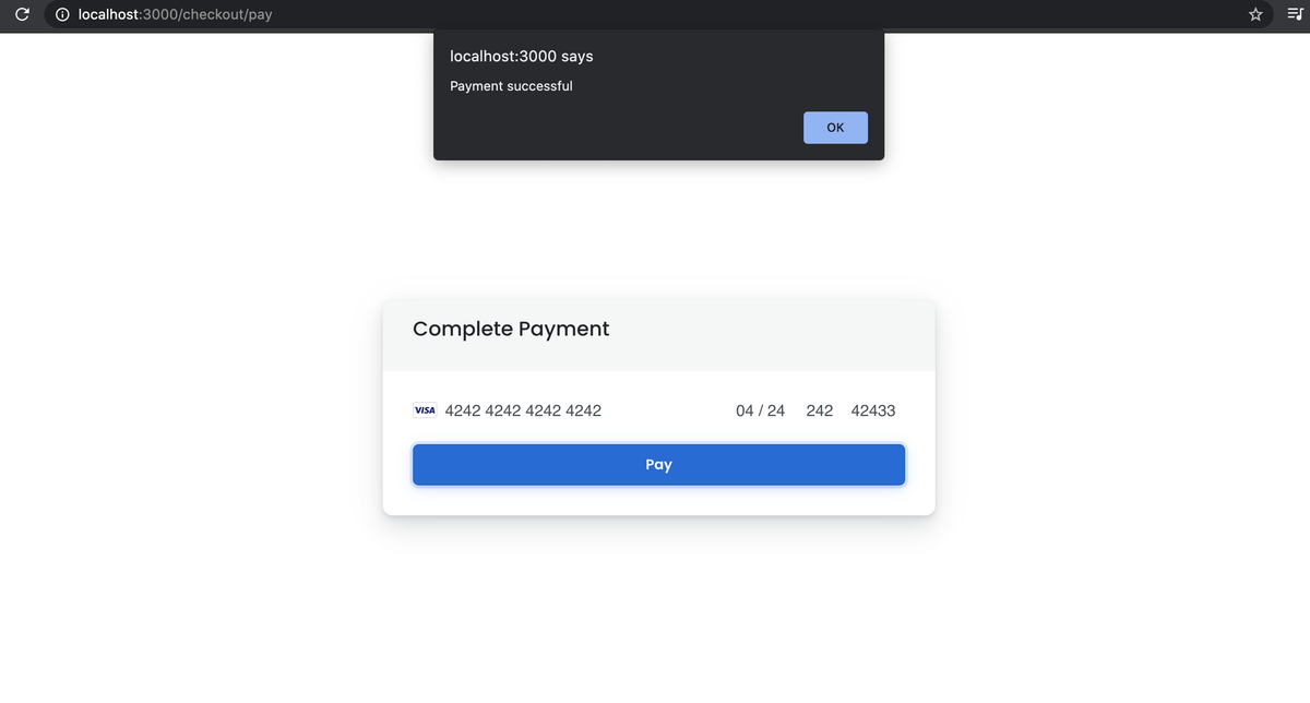 Payment successful