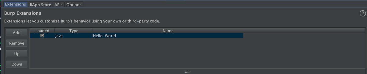 Load the Artifact in the Burp using the Extender Tab