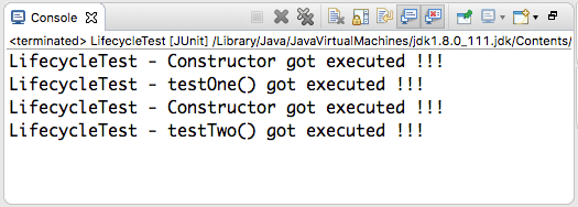 Output of the test