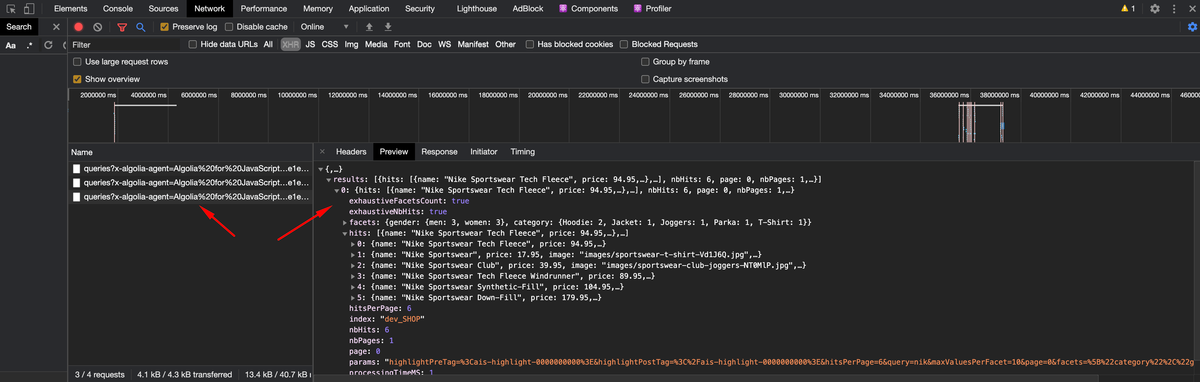 Algolia POST request