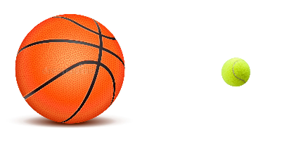 The basketball image has dimensions 200x200 (200px width, 200px height), while the tennis ball image is 72x66 (72px width, 66px height).