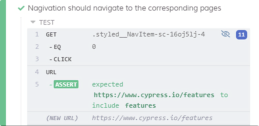 Snapshot in Cypress