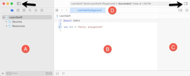 Figure 1-1: Xcode Playground screen