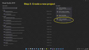 Click on create a new project.