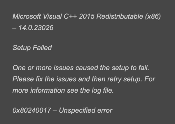 how to fix error 0x80240017