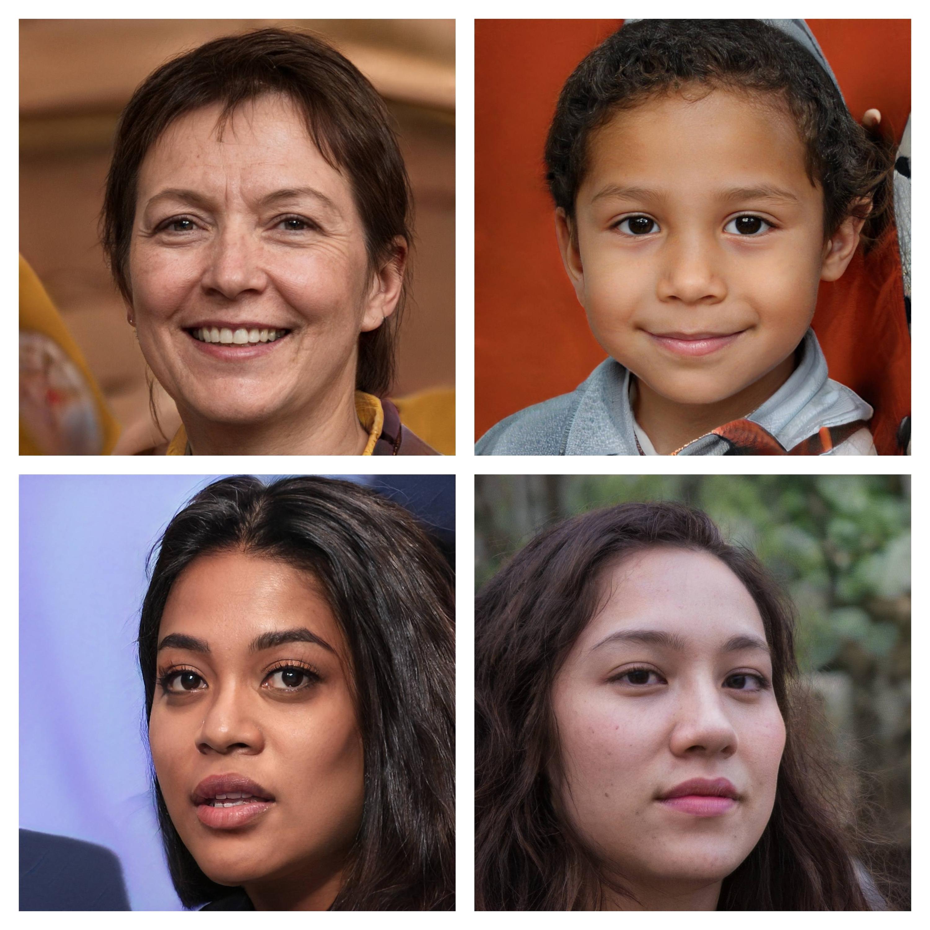 Images of human faces created using a GAN