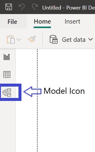 The Model icon, where we do our data modeling