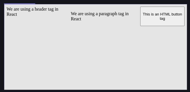 Inline HTML in React