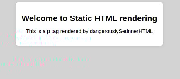 dangerouslySetInnerHTML HTML rendering