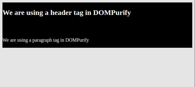 DOMPurify's sanitized HTML