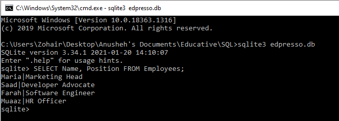 Common SQL commands