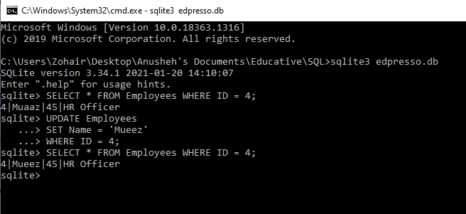 Common SQL commands