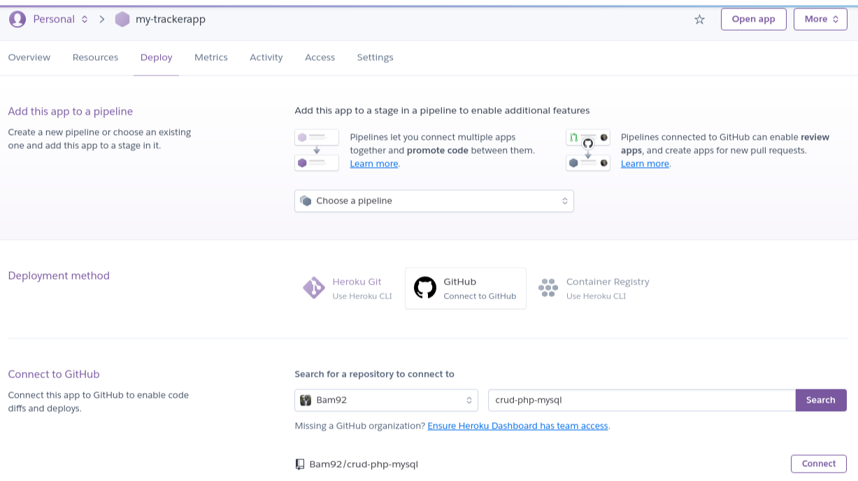 How to deploy a GitHub PHP app to Heroku