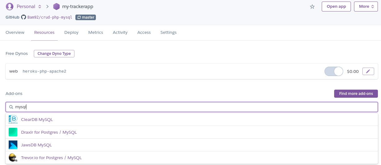 How to deploy a GitHub PHP app to Heroku