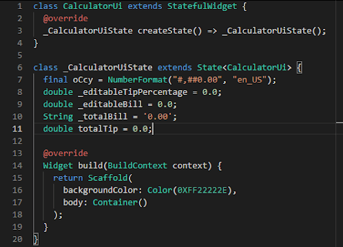 Structure of a stateful widget.