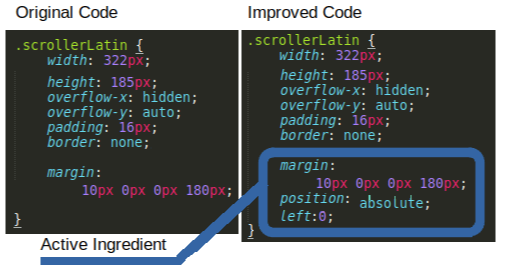 The improvement required ONLY one new line