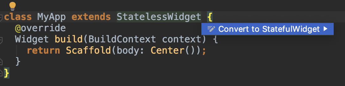 Converting from a Stateless widget to a Stateful widget
