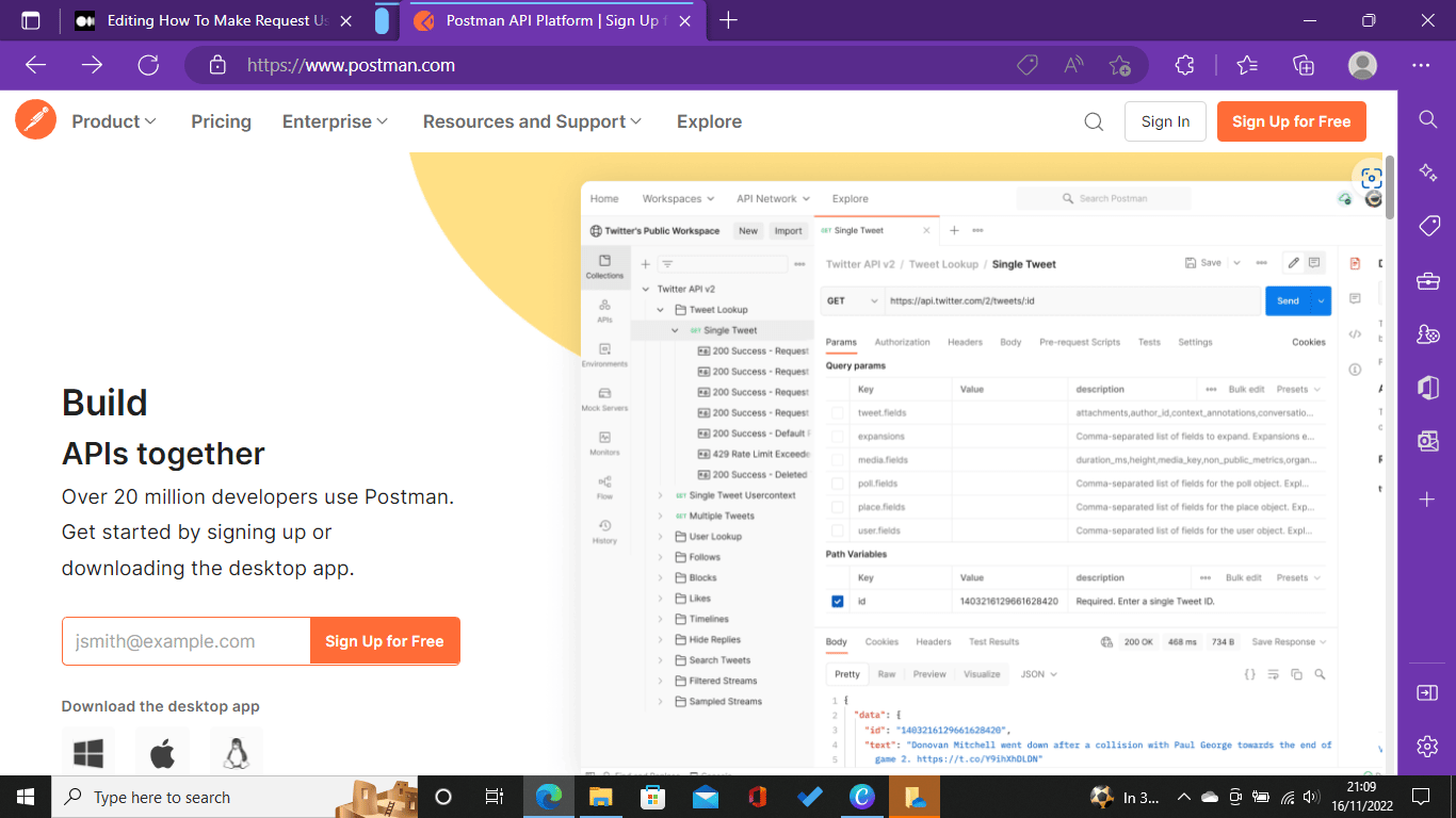 How to make a request using Postman