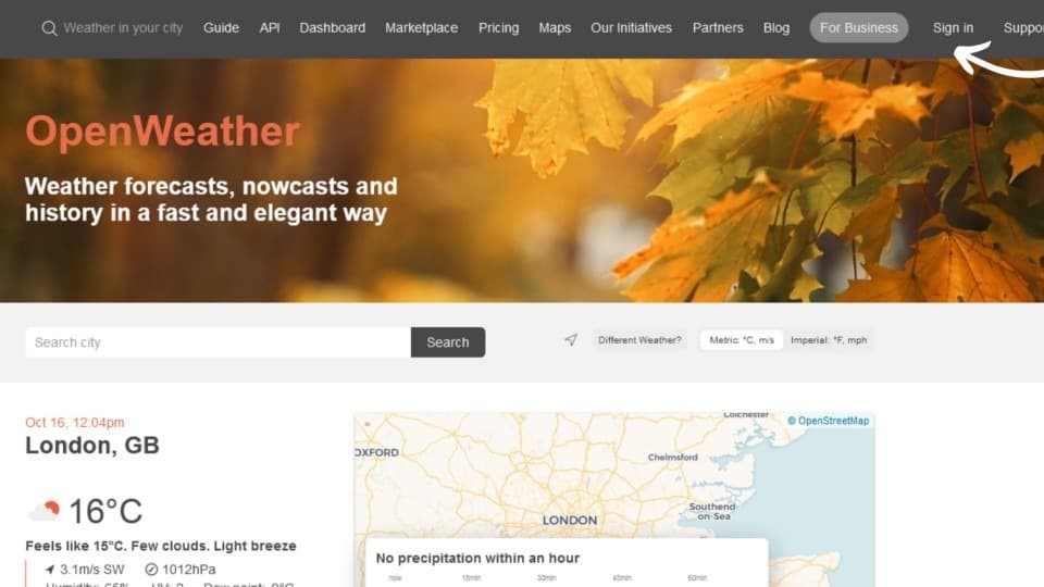 Figure 1: OpenWeatherMap API platform
