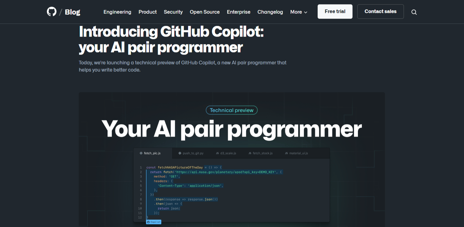 The GitHub Copilot (Source: https://github.com/features/copilot)