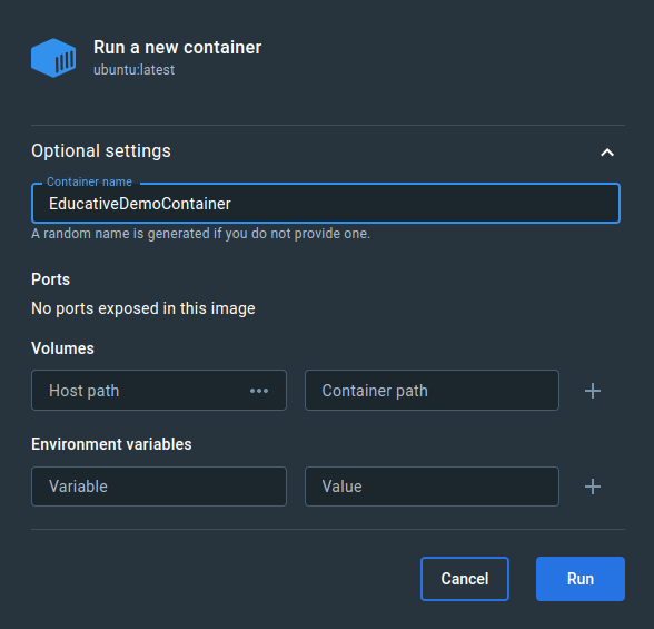 Optional settings