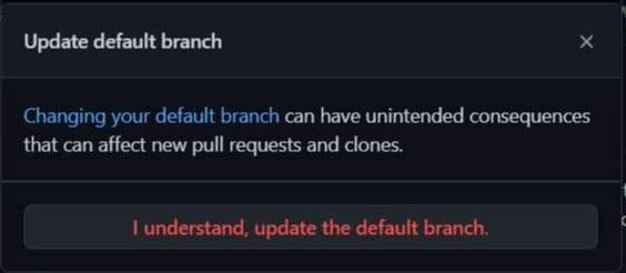 How to set a default branch in GitHub