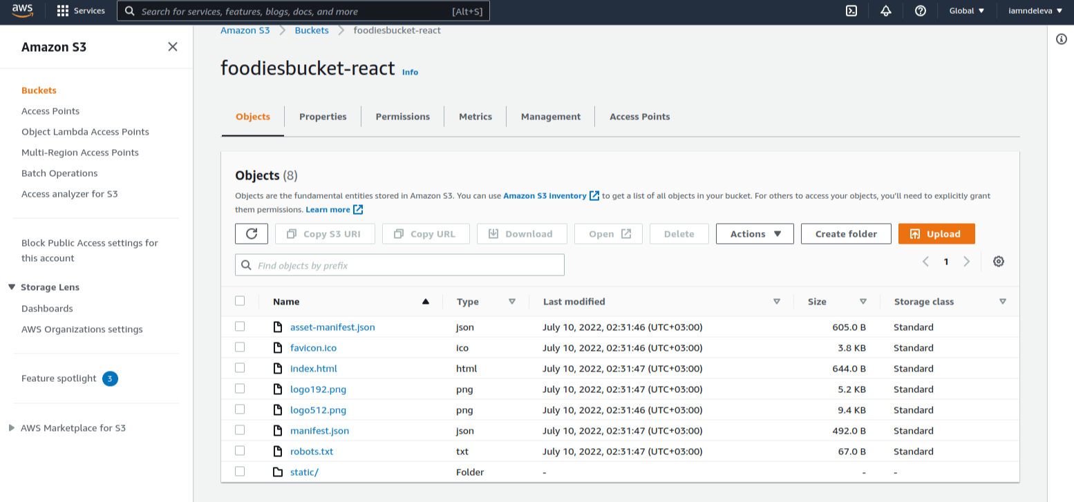 How to deploy a React application to Amazon S3 and GitHub actions