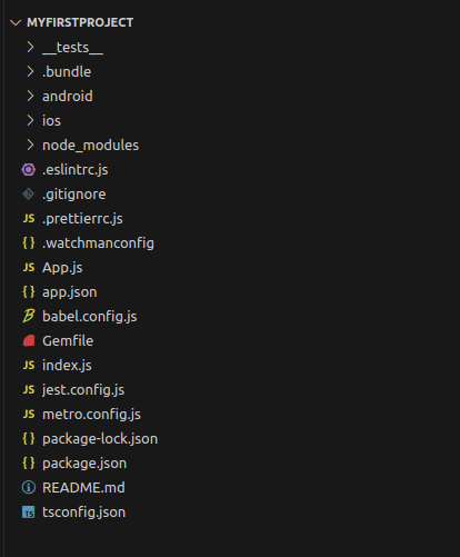 Directory structure of react native project