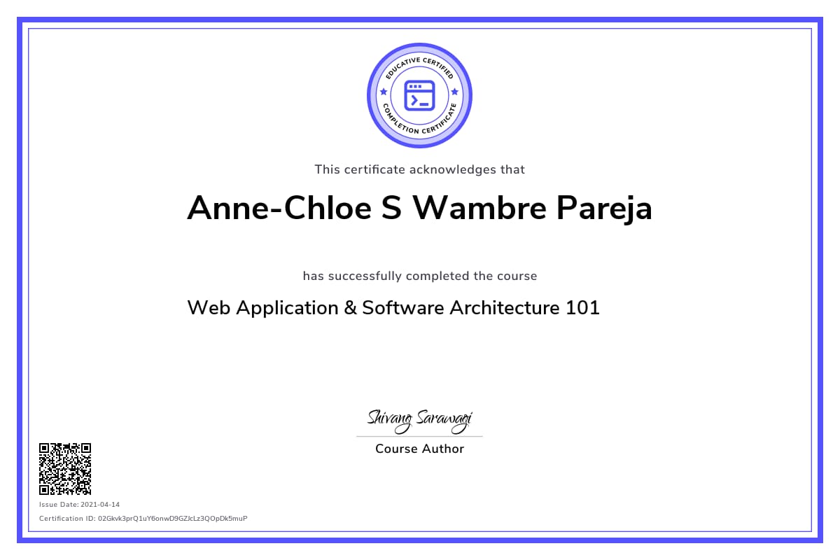 Personalized Path Certificate