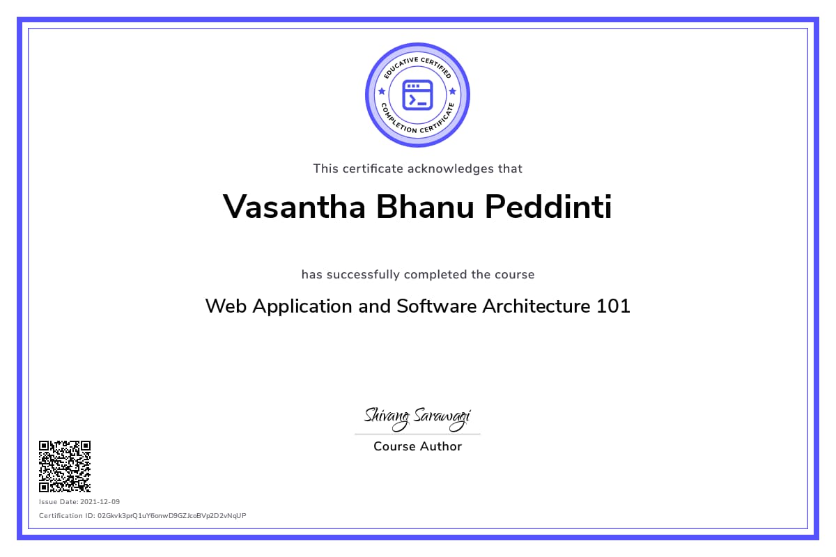 Personalized Path Certificate