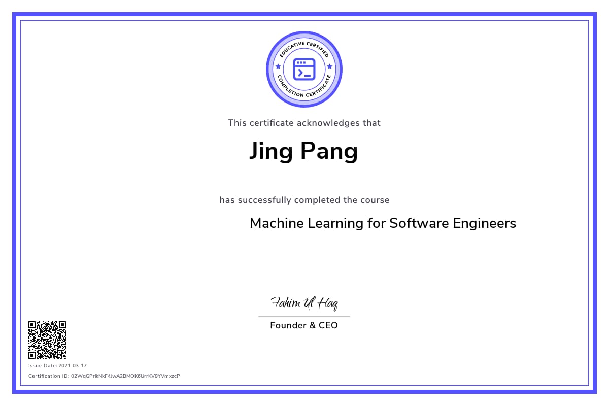 Personalized Path Certificate