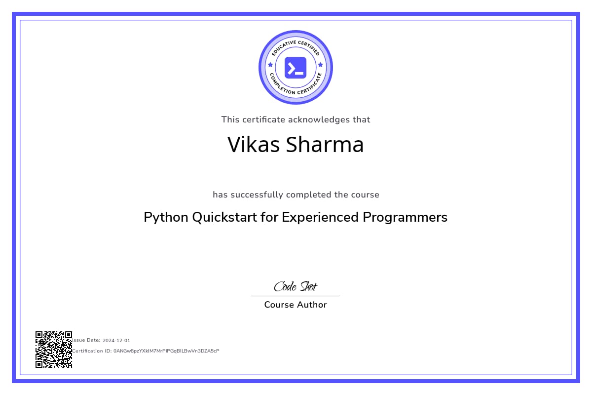 Personalized Path Certificate