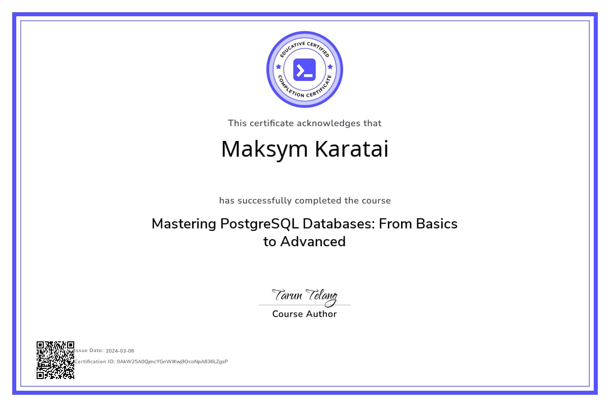 Course Certificate