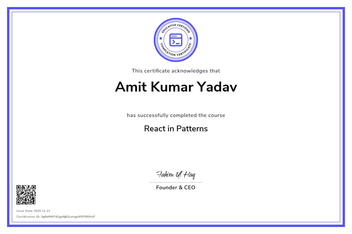 Personalized Path Certificate
