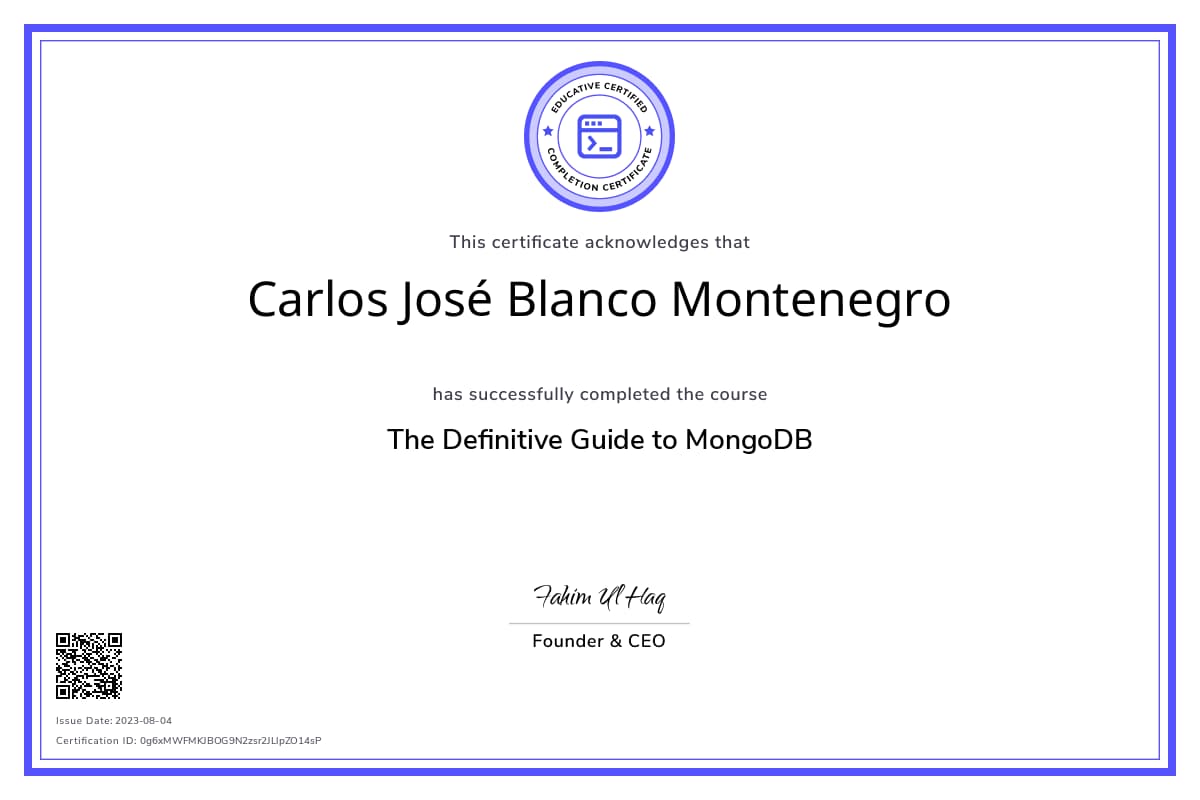 Course Certificate