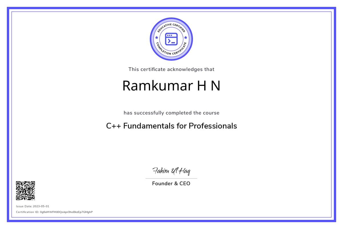 Course Certificate