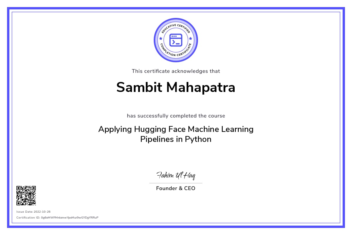 Personalized Path Certificate
