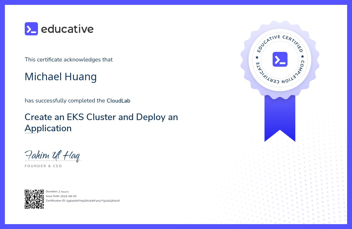 Cloud Lab Certificate