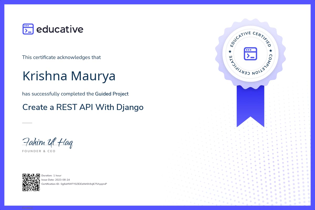 Project Certificate