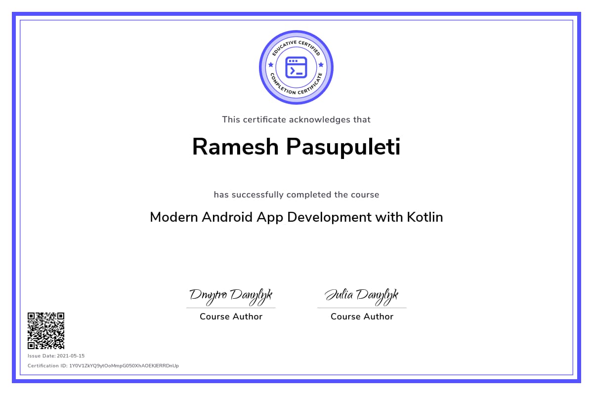 Personalized Path Certificate