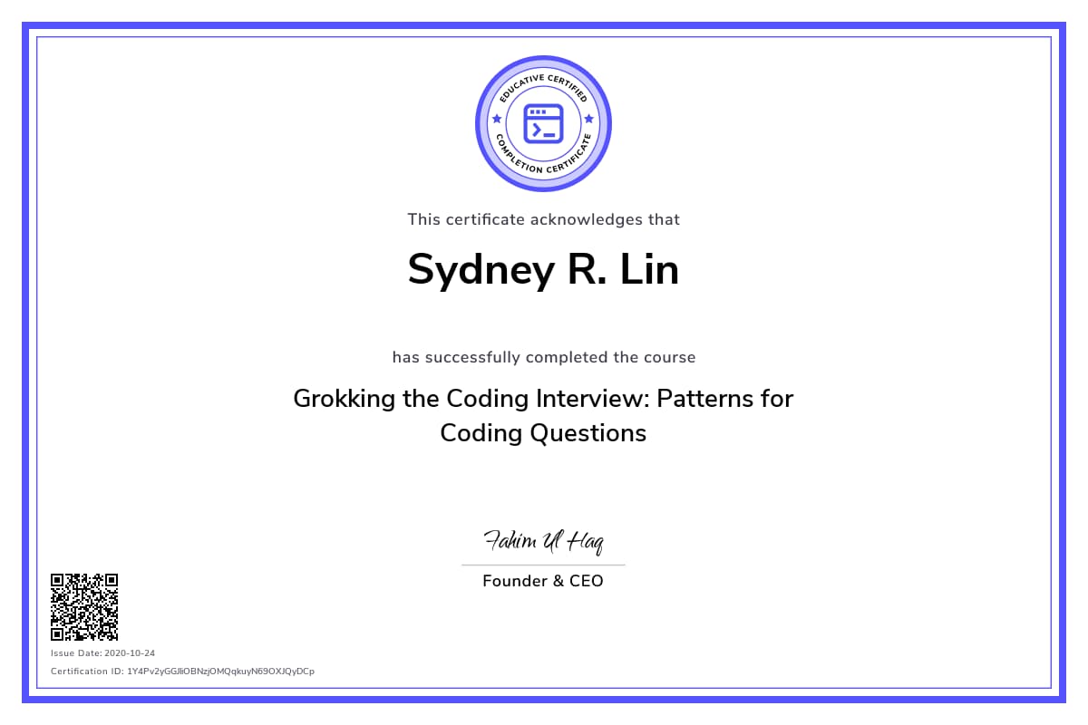 Personalized Path Certificate