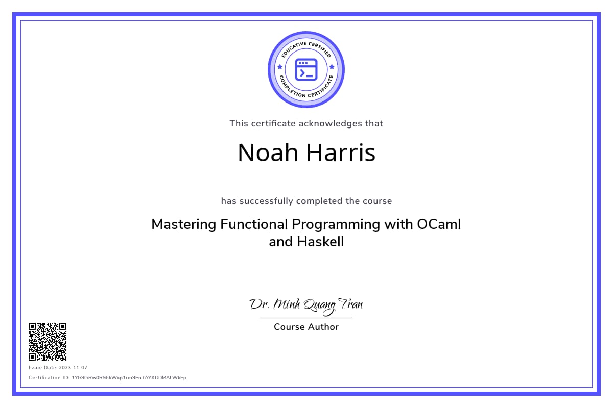 Course Certificate