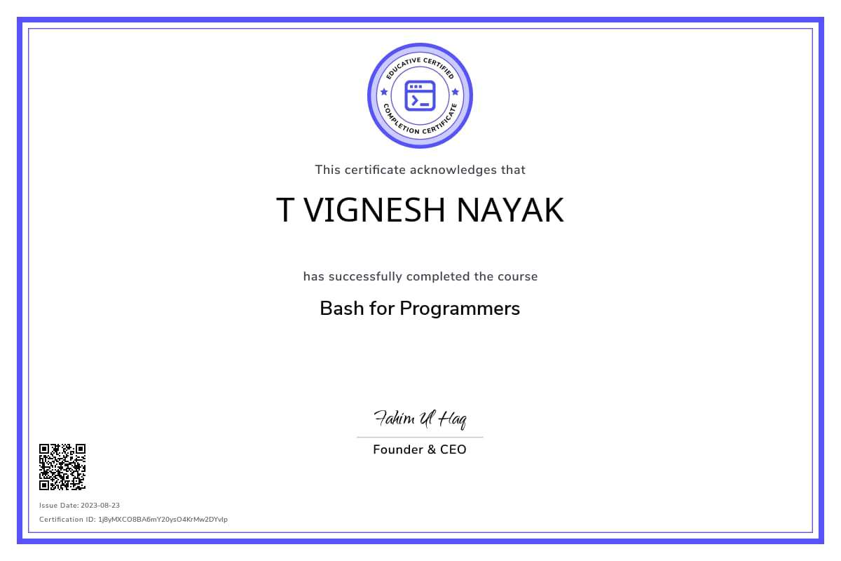 Course Certificate