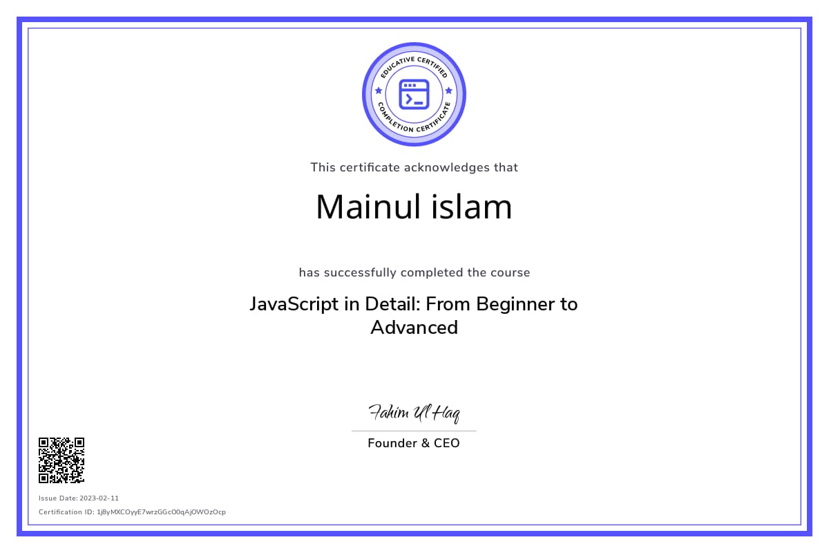 Course Certificate