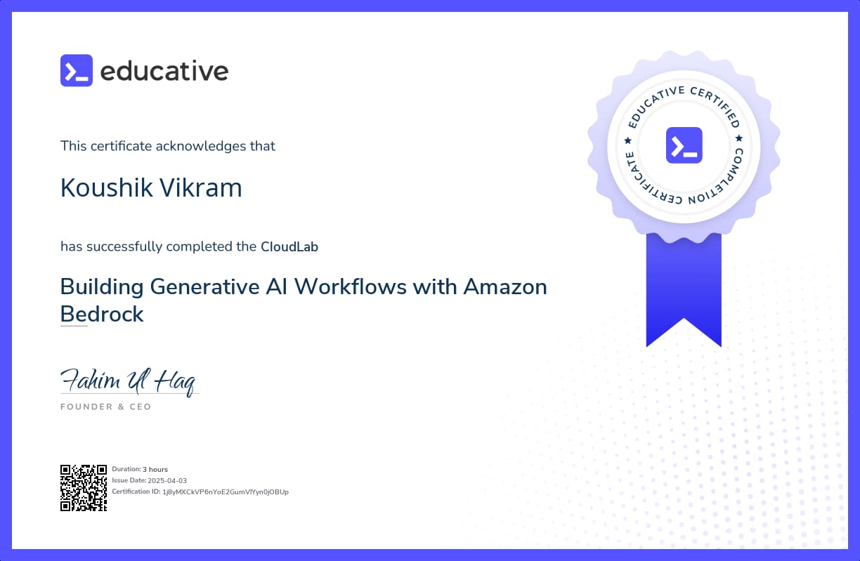 Cloud Lab Certificate