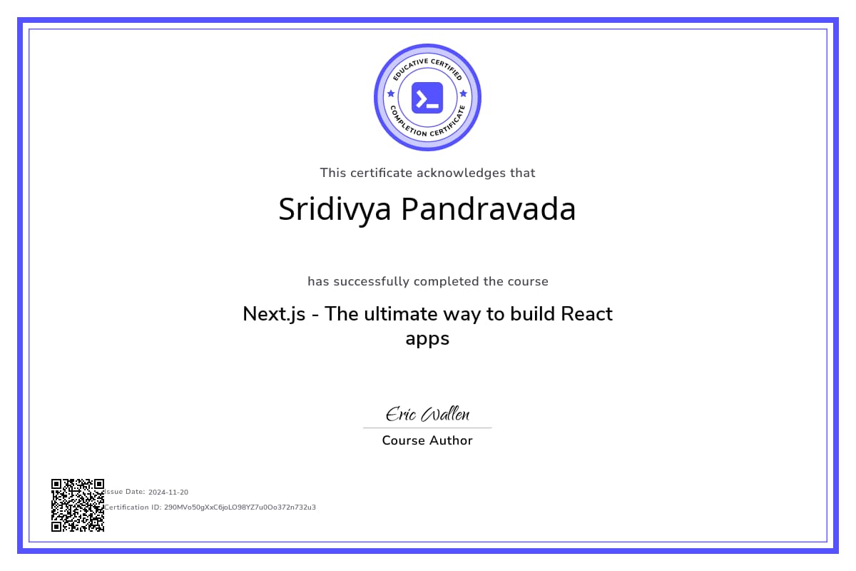 Course Certificate