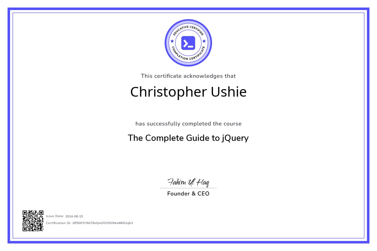 Course Certificate