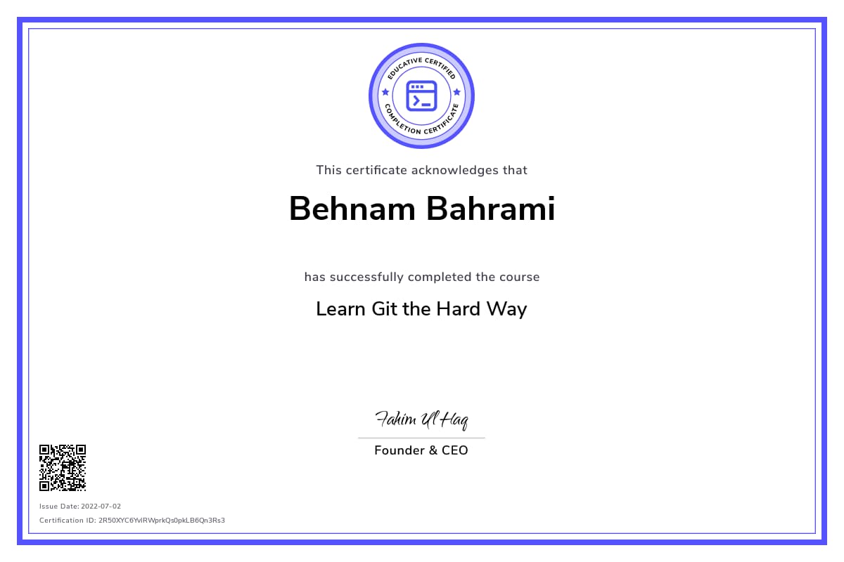 Personalized Path Certificate