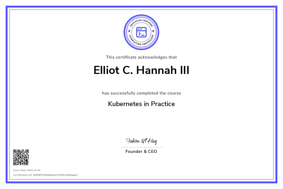 Personalized Path Certificate
